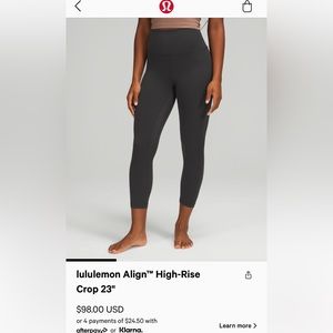 Graphite grey lululemon leggings! Worn maybe once. In perfect condition.
